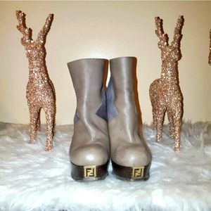 Fendi Grey Ankle Heel booties Platform